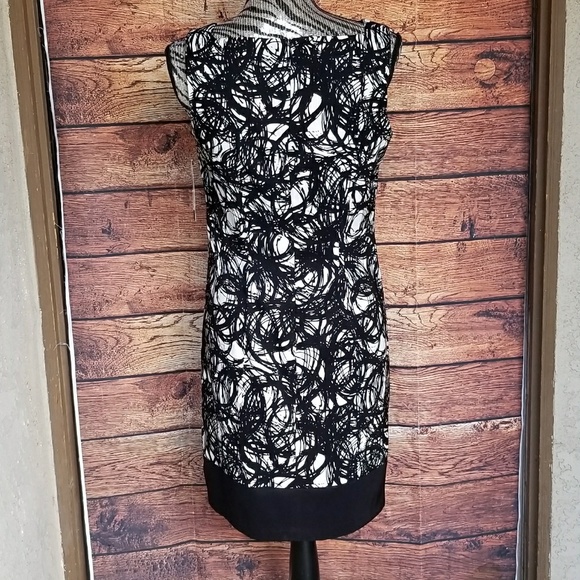 NWT AB Studio black and cream sheath dress size 6 - Picture 4 of 7